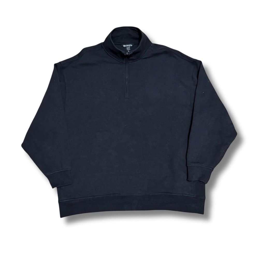 ATHLETA Women's Forever Fleece 1/4 Zip Sweatshirt - Black, Large